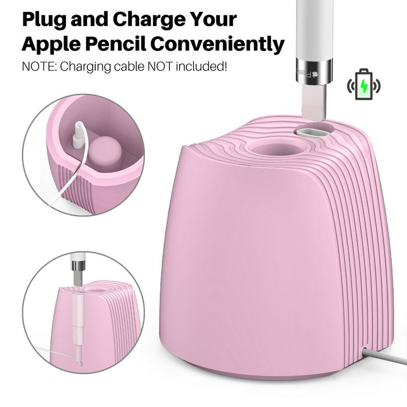 Hordozható szilikon állvány Apple ceruza 1/2 töltő tartóhoz csúszásmentes alap toll töltőállomás dokkoló adapter táblagép toll tartozék