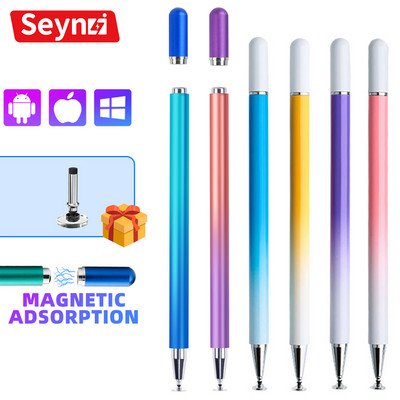 SEYNLI mágneses érintőképernyő Stylus Gradient Color Beépített cserélhető tapadókorongos tollhegy átlátszó lemezes kapacitív ceruza