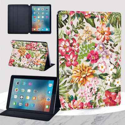 2022 Air 5 tok Apple IPad Air 1 2 9,7"/Air 3 10,5"/Air 4 10,9" virágnyomat leesésgátló állványhoz, bőr táblagép védőburkolat