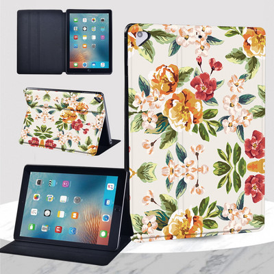 2022 Air 5 tok Apple IPad Air 1 2 9,7"/Air 3 10,5"/Air 4 10,9" virágnyomat leesésgátló állványhoz, bőr táblagép védőburkolat