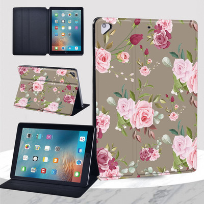 2022 Air 5 tok Apple IPad Air 1 2 9,7"/Air 3 10,5"/Air 4 10,9" virágnyomat leesésgátló állványhoz, bőr táblagép védőburkolat