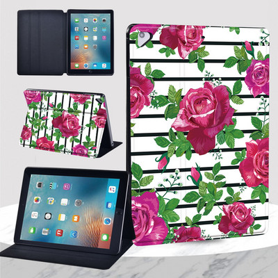 2022 Air 5 tok Apple IPad Air 1 2 9,7"/Air 3 10,5"/Air 4 10,9" virágnyomat leesésgátló állványhoz, bőr táblagép védőburkolat