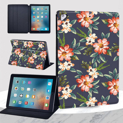 2022 Air 5 tok Apple IPad Air 1 2 9,7"/Air 3 10,5"/Air 4 10,9" virágnyomat leesésgátló állványhoz, bőr táblagép védőburkolat