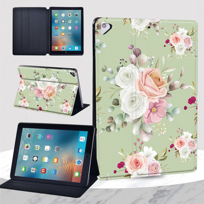 2022 Air 5 tok Apple IPad Air 1 2 9,7"/Air 3 10,5"/Air 4 10,9" virágnyomat leesésgátló állványhoz, bőr táblagép védőburkolat