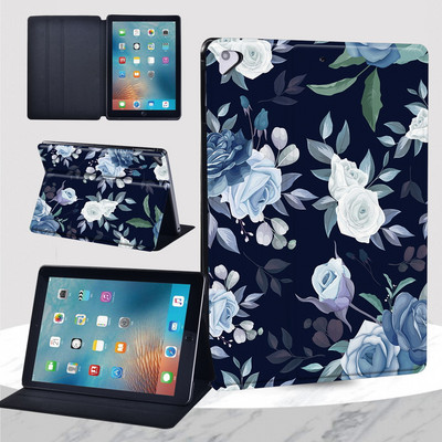 2022 Air 5 tok Apple IPad Air 1 2 9,7"/Air 3 10,5"/Air 4 10,9" virágnyomat leesésgátló állványhoz, bőr táblagép védőburkolat