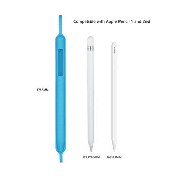 Силиконов протектор Case Holder Cover Sleeve с еластична каишка за Apple Pencil iPencil 1st 2nd 1 2 Generation iPad Accessories