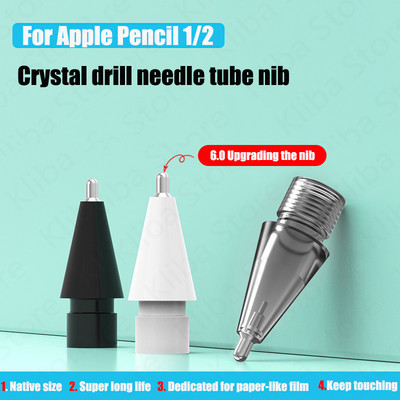 1db Ceruzacsúcs tartalék tűhegy, Crystal Diamond átlátszó cserehegy Apple Pencil Gen 1/2-hez