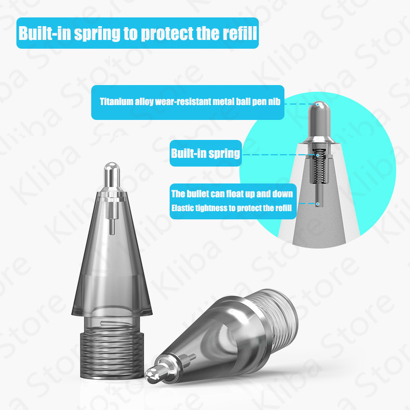 1 gab. Zīmuļa uzgalis Rezerves adatas uzgalis Crystal Diamond Caurspīdīgs nomaiņas uzgalis Apple Pencil Gen 1/2