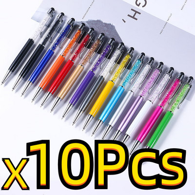 5-20бр. Универсален 2 в 1 Crystal Stylus Pen Capacitive Touch Screen Diamond Химикалка за Apple IPhone Ipad Samsung Huawei