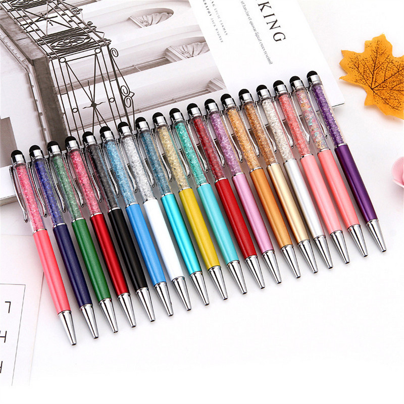 5-20бр. Универсален 2 в 1 Crystal Stylus Pen Capacitive Touch Screen Diamond Химикалка за Apple IPhone Ipad Samsung Huawei