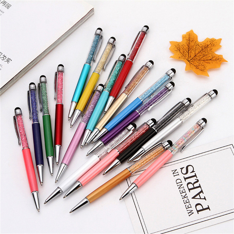 5-20бр. Универсален 2 в 1 Crystal Stylus Pen Capacitive Touch Screen Diamond Химикалка за Apple IPhone Ipad Samsung Huawei