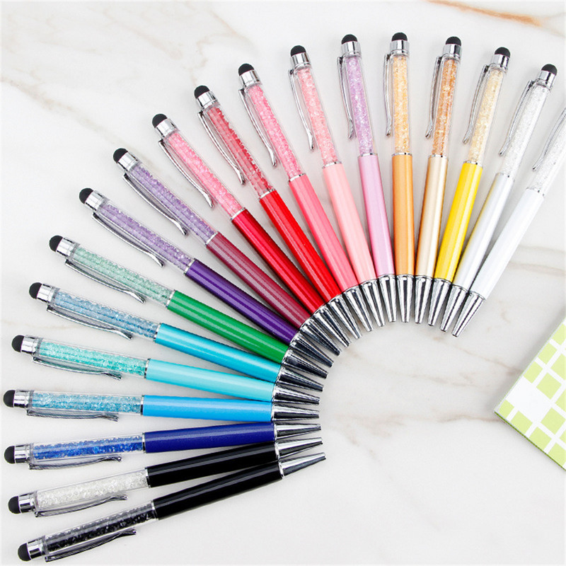 5-20бр. Универсален 2 в 1 Crystal Stylus Pen Capacitive Touch Screen Diamond Химикалка за Apple IPhone Ipad Samsung Huawei