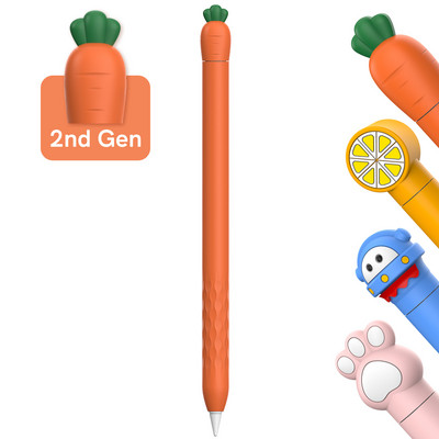 Carcasă din silicon pentru creion capacitiv din seria animalelor de desene animate pentru Apple Pencil, a doua, husă cu stilou din silicon pentru Apple Pencil, a doua generație