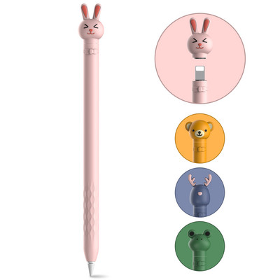 Carcasă din silicon pentru creion capacitiv din seria animalelor de desene animate pentru Apple Pencil, a doua, husă cu stilou din silicon pentru Apple Pencil, a doua generație