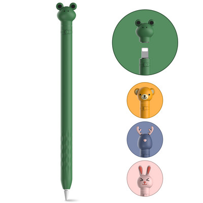 Carcasă din silicon pentru creion capacitiv din seria animalelor de desene animate pentru Apple Pencil, a doua, husă cu stilou din silicon pentru Apple Pencil, a doua generație