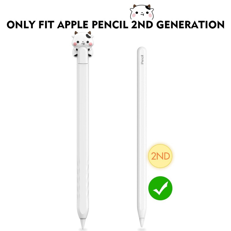 Carcasă din silicon pentru creion capacitiv din seria animalelor de desene animate pentru Apple Pencil, a doua, husă cu stilou din silicon pentru Apple Pencil, a doua generație
