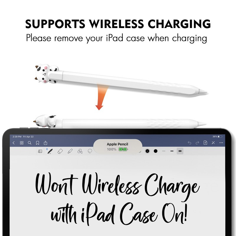 Carcasă din silicon pentru creion capacitiv din seria animalelor de desene animate pentru Apple Pencil, a doua, husă cu stilou din silicon pentru Apple Pencil, a doua generație