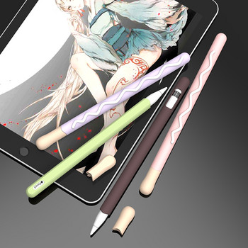 Сладки бисквитки Силиконов калъф за молив за Apple Pencil 2/1 Калъф за iPad Tablet Touch Pen Stylus Cartoon Protective Sleeve Cover