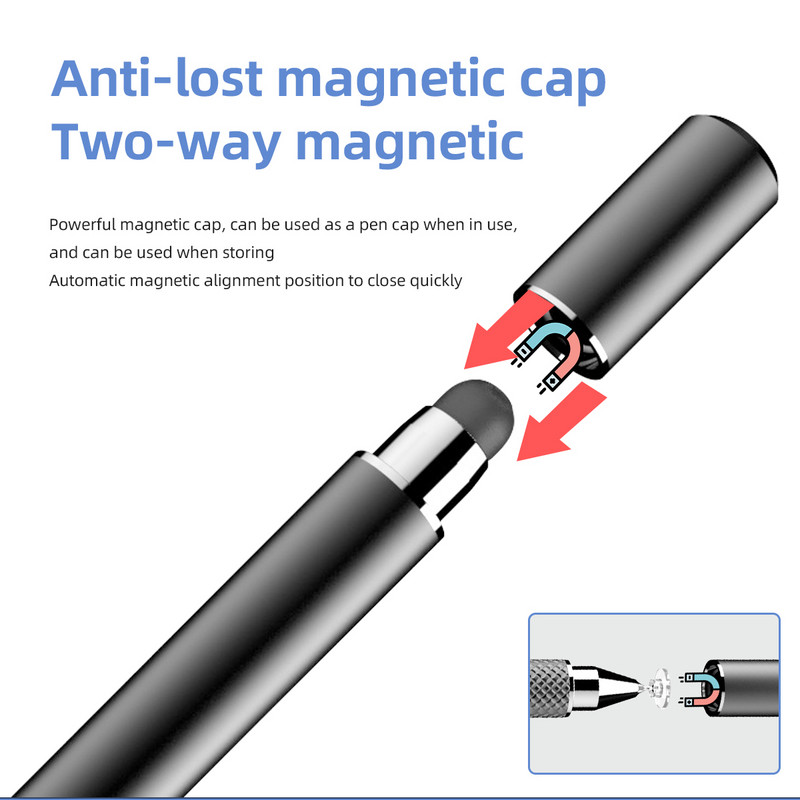 Μολύβι ANMONE Stylus For Drawing Smartphone Touch Pens for Android Tablet Painting Γράψιμο Μαγνητικό καπάκι στυλό Μολύβι κινητού τηλεφώνου