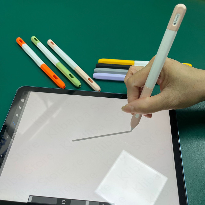 Stylus Cover Silikonska futrola za olovku za Apple Pencil 1 2 Zaštitna futrola za olovku koja odgovara boji Neklizajuća protiv pada iPad Pen Pen 2 1 Cover