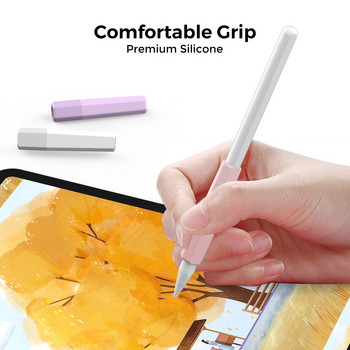 Силиконов калъф за стилус за Apple Pencil 2 Калъф за дръжка на писалка със сензорен екран Устойчив на удари Защитен калъф с молив против надраскване и неплъзгане