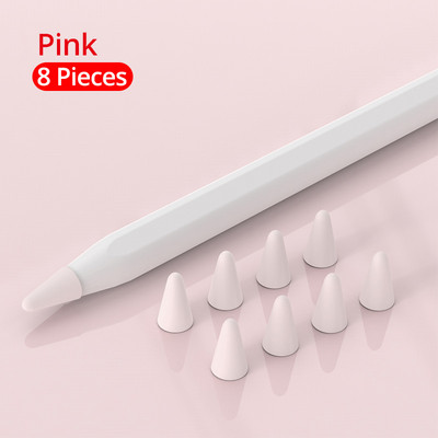 PZOZ 8 τμχ Προστατευτική θήκη για Apple Pencil 1 2η θήκη σιλικόνης για μολύβι Apple 2 Pen Point Stylus Θήκη Penpoint