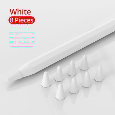 PZOZ 8 τμχ Προστατευτική θήκη για Apple Pencil 1 2η θήκη σιλικόνης για μολύβι Apple 2 Pen Point Stylus Θήκη Penpoint