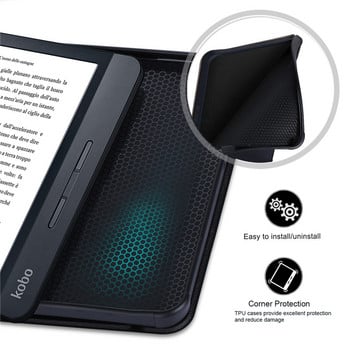 Калъф за Kobo Forma Kobo Sage PU кожен мек TPU Ereader Smart Cover за Kobo Libra 2 Калъф за Kobo Libra H2O Cover Coque Funda