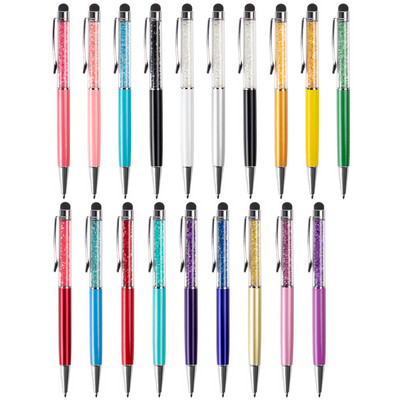 5-20 komada Metalna 2 u 1 Crystal Stylus Pen Kapacitivni zaslon osjetljiv na dodir Dijamantna kemijska olovka za Apple IPhone Ipad Samsung Huawei