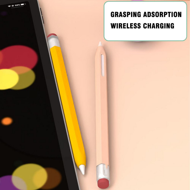 Silikona apvalks Apple zīmulim 1 2 futrālis silikona aizsargapvalka maisiņš 1. 2. paaudzes zīmuļa āda Apple irbulim