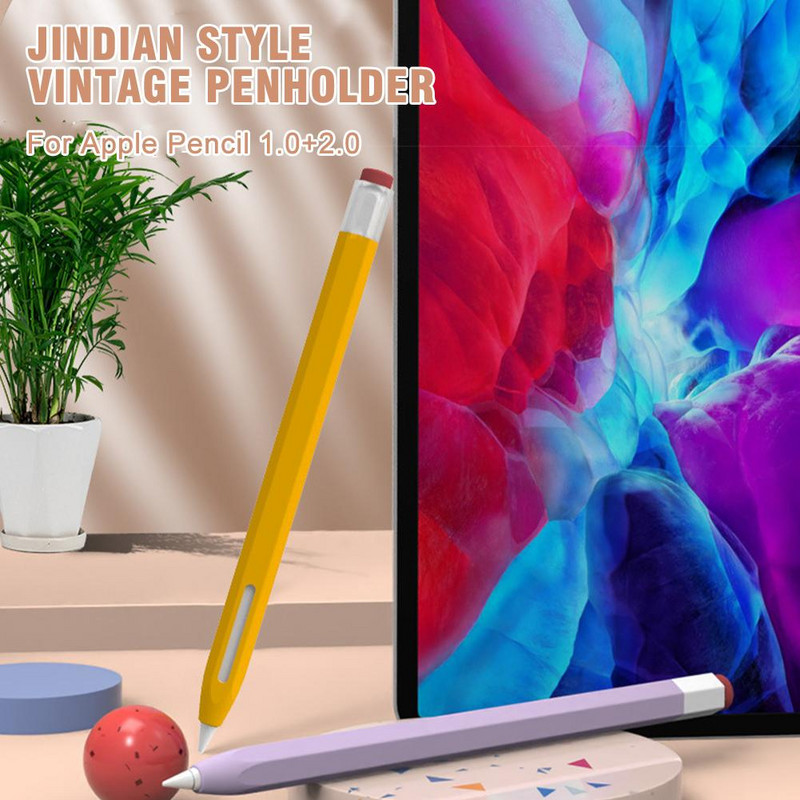 Silikona apvalks Apple zīmulim 1 2 futrālis silikona aizsargapvalka maisiņš 1. 2. paaudzes zīmuļa āda Apple irbulim