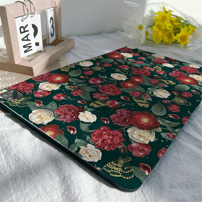 Vintage Retro gėlės Daisy Plum iPad dėklas, skirtas Air 4 iPad Pro 2020 dangtelis, skirtas iPad 10.2 8 7th 12.9 Pro 2018 Mini 4 5 6 Case