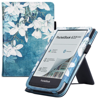 Tartótok PocketBook 617 eReader 2022 Release, prémium minőségű PU bőr tok, kézi kapcsolóval és automatikus alvás funkcióval