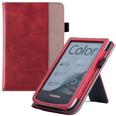 Husă cu suport pentru PocketBook 617 eReader 2022, husă premium din piele PU cu pornire manuală și repaus automat