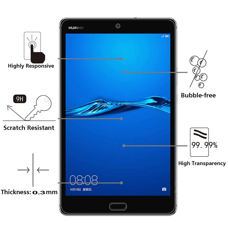 9H edzett üveg képernyővédő fólia Huawei MediaPad M3 Lite 8,0 hüvelykes CPN-W09 L09 AL00 ujjlenyomat védő táblagéphez