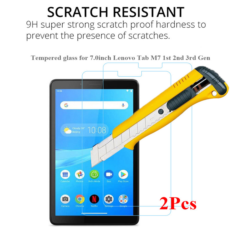 2Pcs/Paket Zaštita zaslona za 7'' Lenovo Tab M7 2019 2Gen 2021 3Gen Model TB-7305x/f/i TB-7306x/f/i HD Tablet Kaljeno staklo