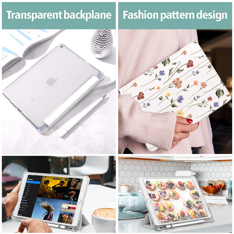 Tropical Flower Bud For Air 4 Silikonska maska za iPad Pro 2020 10.5 10.2 inča 8. generacije 7. 12.9 inča Automatic Wake Up Girl