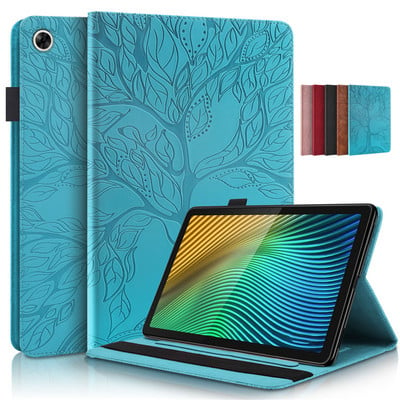 Калъф за Realme Realmi Pad RealmePad Mini 2022 3D Tree Embossed Flip Stand Мек TPU гръб за Realme Pad Mini Tablet Cover + Pen