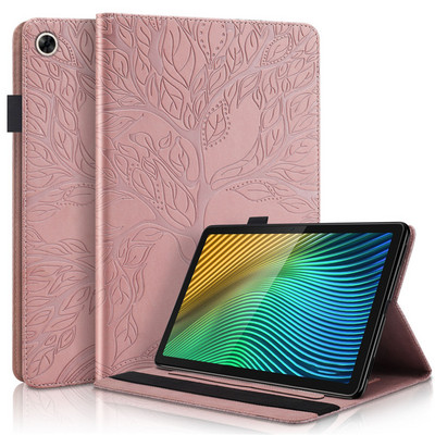 Tok a Realme Realmi Pad RealmePad Mini 2022 3D Tree dombornyomott kihajtható állványhoz, puha TPU hátlap a Realme Pad Mini táblagép borítóhoz + tollhoz