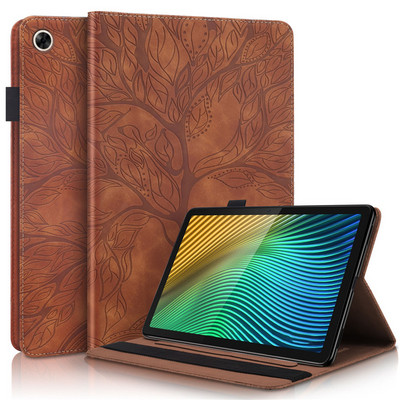Tok a Realme Realmi Pad RealmePad Mini 2022 3D Tree dombornyomott kihajtható állványhoz, puha TPU hátlap a Realme Pad Mini táblagép borítóhoz + tollhoz