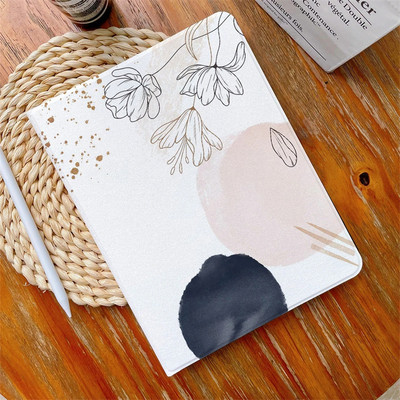 Abstract Flowers Leaves Esztétikus ipad tok Air 4 iPad Pro 2020 10.5 készülékhez ceruzatartóval 10.2 8 7. 12.9 2020 Mini 4 5 6 tok