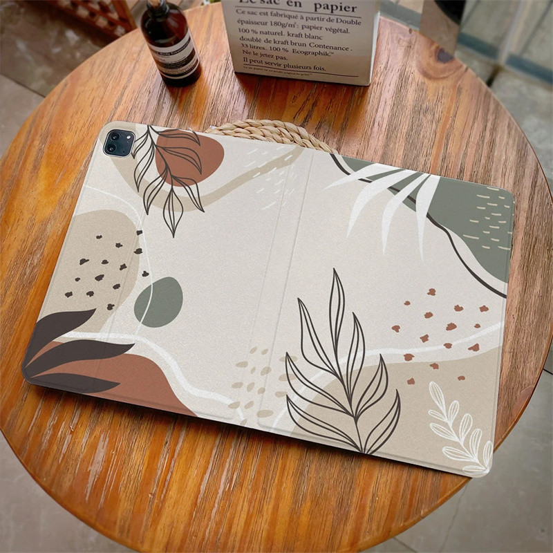 Abstract Flowers Leaves Esztétikus ipad tok Air 4 iPad Pro 2020 10.5 készülékhez ceruzatartóval 10.2 8 7. 12.9 2020 Mini 4 5 6 tok