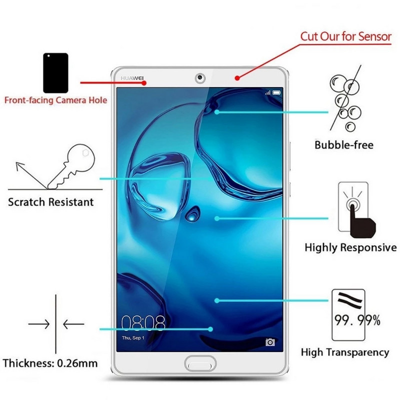 (3 Συσκευασία) 9H Tempered Glass For Huawei MediaPad M3 8.4 2016 BTV-W09 BTV-DL09 Anti Scratch Screen Protector Film Tablet