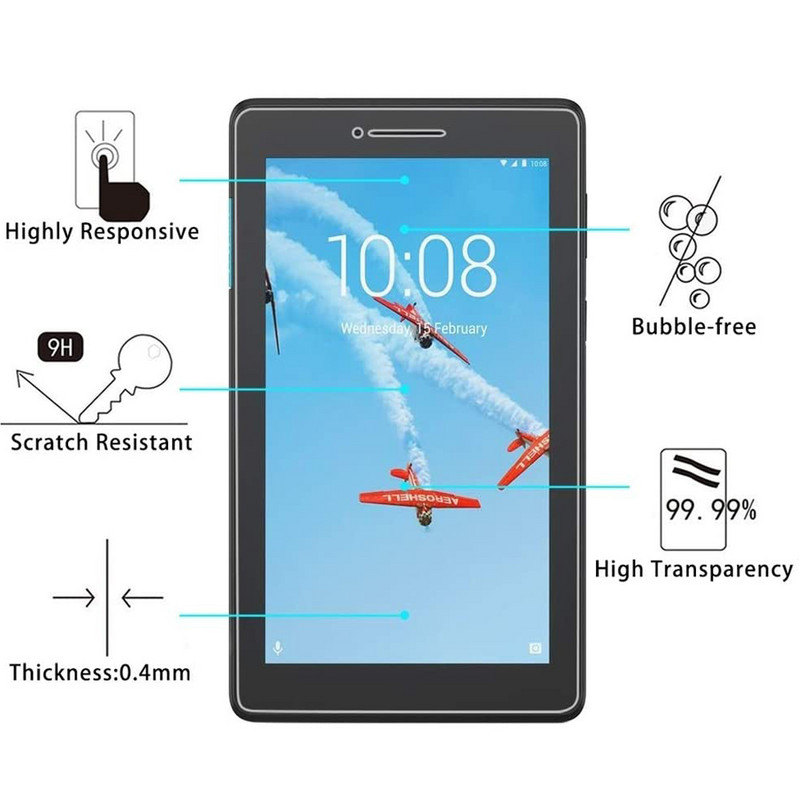 Edzett üveg képernyővédő fólia Lenovo Tab 4 7 Essential 7,0 hüvelykes TB-7304 7304F 7304I 7304X ujjlenyomat elleni védőfóliához