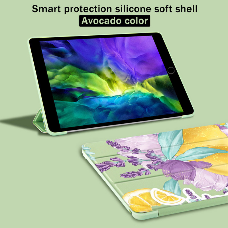 Plants Art Flowers for Air 4 ipad 8. generációs tok aranyos 9.7 Pro 2019 7. 6. Pro 11 2020 Mini 2 3 4 5 Borító Szilikon Air 1 3