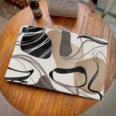 Estetinės linijos persidengimo spalvos iPad dėklas, skirtas Air 4 iPad Pro 11 2020 10.5 su pieštuko laikikliu 10.2 8 7th 12.9 2020 Mini 4 5 6 dangtelis