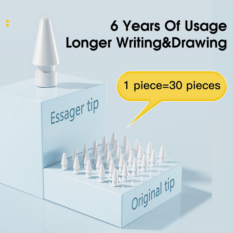 Essager nomaiņas uzgaļi saderīgi ar Apple Pencil 2 zīmuļu uzgaļu komplekts Apple Pencil 1. 2. paaudzes uzgalim Apple zīmuļa uzgalim