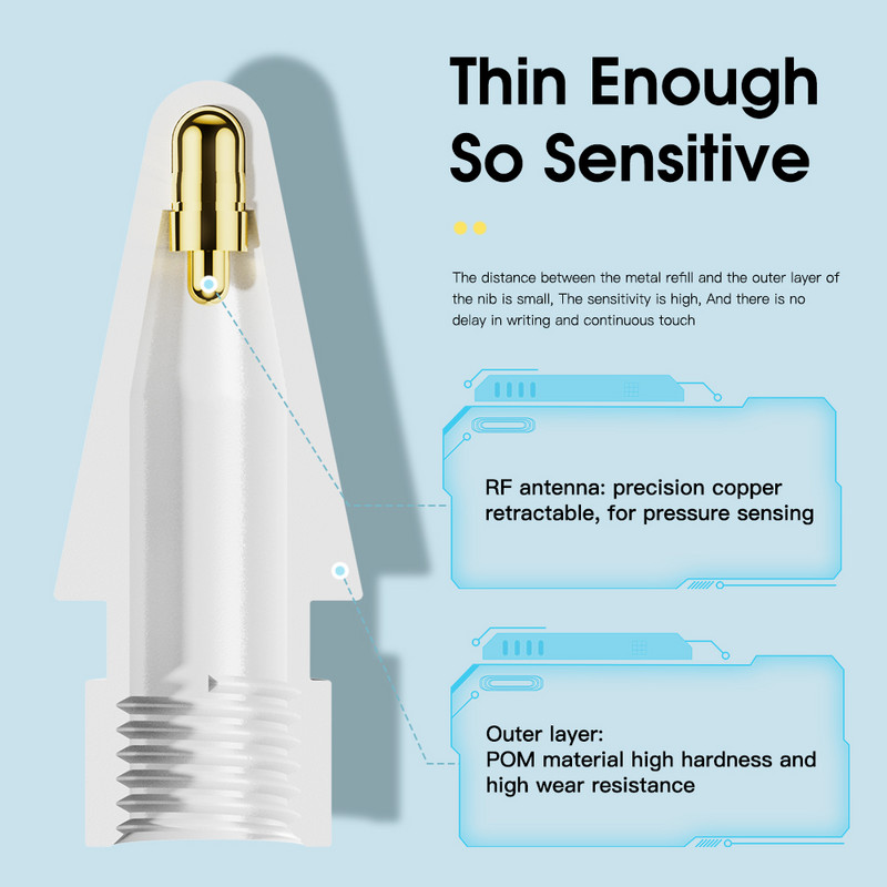 Essager nomaiņas uzgaļi saderīgi ar Apple Pencil 2 zīmuļu uzgaļu komplekts Apple Pencil 1. 2. paaudzes uzgalim Apple zīmuļa uzgalim