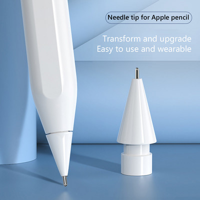 Замяна на накрайници за молив за Apple Pencil 1-во 2-ро поколение iPad Stylus Transparent 4.0 Двуслоен писец