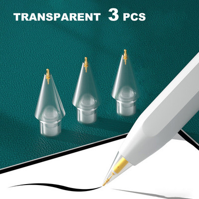 Замяна на накрайници за молив за Apple Pencil 1-во 2-ро поколение iPad Stylus Transparent 4.0 Двуслоен писец